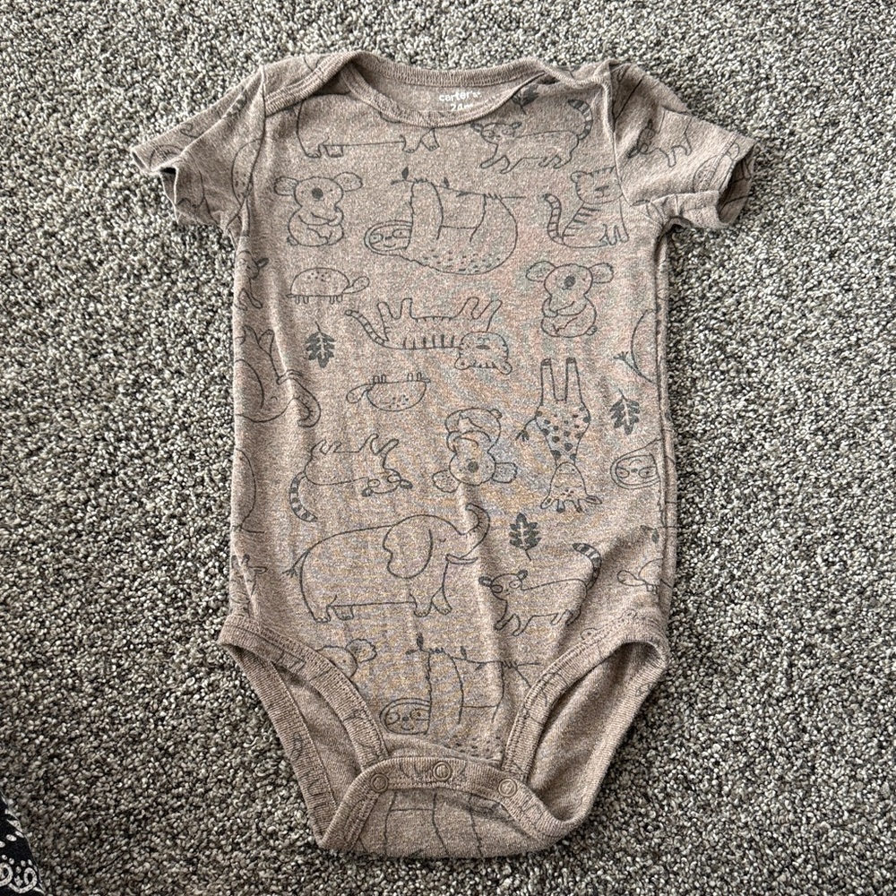 Carter's Brown Animal Print Bodysuit